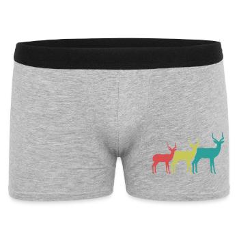 Silhouettes colorées d’antilopes - Boxer Homme - gris chiné - Devant