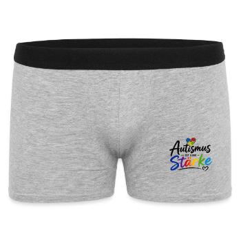 Autismus ist eine Stärke  - Männer Boxer Shorts - Grau meliert - Vorne
