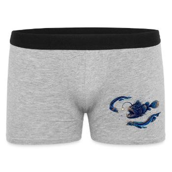 Kosmos-Blauer Sternenfisch - Männer Boxer Shorts - Grau meliert - Vorne
