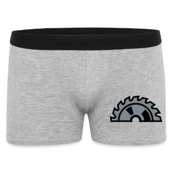 Kreissaegeblatt Halb Logo - Männer Boxer Shorts - Grau meliert - Vorne