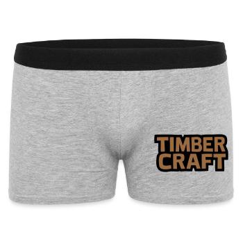 Timber Craft Schriftzug Logo - Männer Boxer Shorts - Grau meliert - Vorne