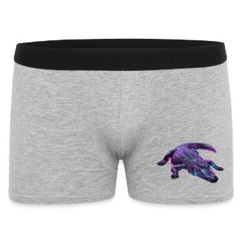 Neon-Krokodil-Aurora - Männer Boxer Shorts - Grau meliert - Vorne