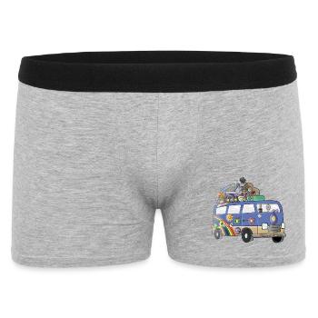 Hippie Camper Motif Vanlife Camping Retro - Men's Boxer Shorts - heather grey - Front