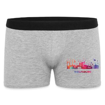 Wolfsburger Skyline Wolfsburg - Männer Boxer Shorts - Grau meliert - Vorne
