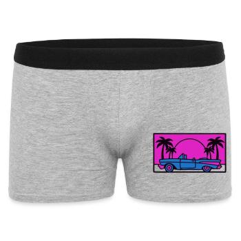 Retro 80er Auto Logo - Männer Boxer Shorts - Grau meliert - Vorne