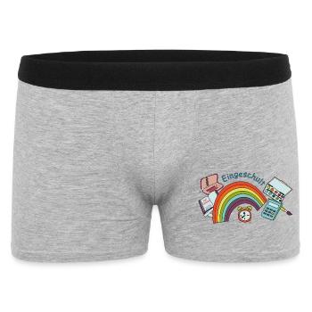 Schulstart Regenbogen  - Männer Boxer Shorts - Grau meliert - Vorne
