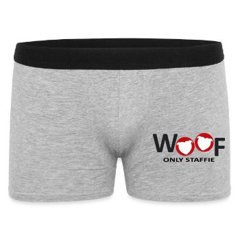 Staffie wuff – 032 - Männer Boxer Shorts - Grau meliert - Vorne