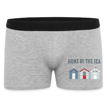 Home by the Sea – Maritime Strandhäuser - Männer Boxer Shorts - Grau meliert - Vorne