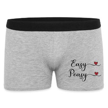 Easy Peasy Design with heart - Men's Boxer Shorts - heather grey - Front