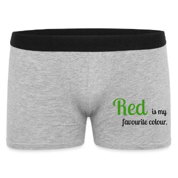 Rot - Männer Boxer Shorts - Grau meliert - Vorne