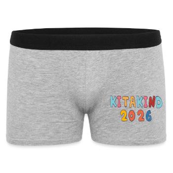Kita Kind 2026  - Männer Boxer Shorts - Grau meliert - Vorne