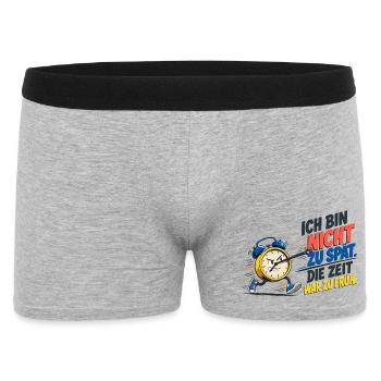 Lustiger Spruch – Morgenmuffel - Männer Boxer Shorts - Grau meliert - Vorne