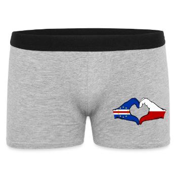 Drapeau du Cap-Vert Pologne Mains en forme de cœur - Boxer Homme - gris chiné - Devant