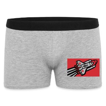 Space Shuttle Graffiti Graphic - Men's Boxer Shorts - heather grey - Front