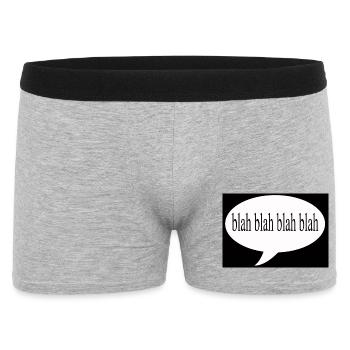 Blah Blah Blah - Männer Boxer Shorts - Grau meliert - Vorne