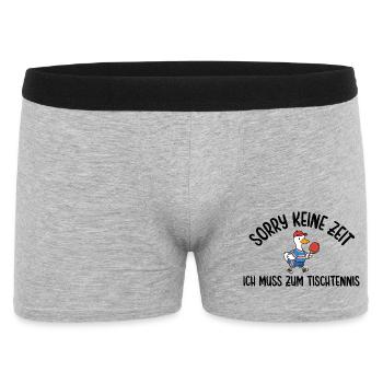 Tischtennisspieler Gans Muss zum Tischtennis - Männer Boxer Shorts - Grau meliert - Vorne