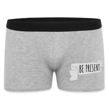 Be present at the moment here and now Quote Text - Men's Boxer Shorts - heather grey - Front