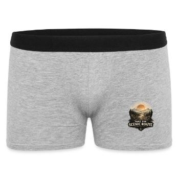 Take the Scenic Route – And Explore - Männer Boxer Shorts - Grau meliert - Vorne