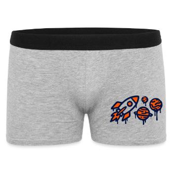 Rocket Launch Planet Graffiti - Men's Boxer Shorts - heather grey - Front