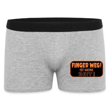 Finger Weg Zeit - Männer Boxer Shorts - Grau meliert - Vorne