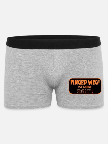 Finger Weg Zeit - Männer Boxer Shorts - Grau meliert