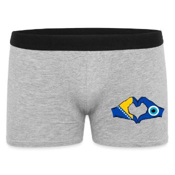 Drapeau du Nazar de Bosnie, mains, forme de cœur - Boxer Homme - gris chiné - Devant