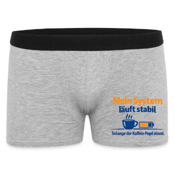 My system runs stably thanks to caffeine - Men's Boxer Shorts - heather grey - Front