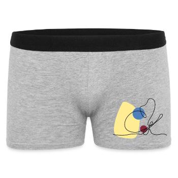 Aronde en linéaire avec fond coloré - Boxer Homme - gris chiné - Devant