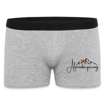 Alpen Überquerung - Wandern - Männer Boxer Shorts - Grau meliert - Vorne