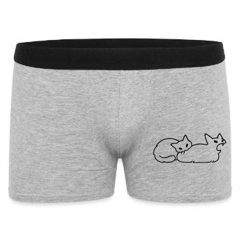 Amoureux des Chats Humour Chat Mignon Original - Boxer Homme - gris chiné - Devant