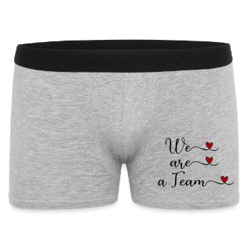 We are a Team Team Unity Design with a Heart - Men's Boxer Shorts - heather grey - Front