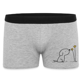 Minimal Yellow Flowers Silhouette - Men's Boxer Shorts - heather grey - Front