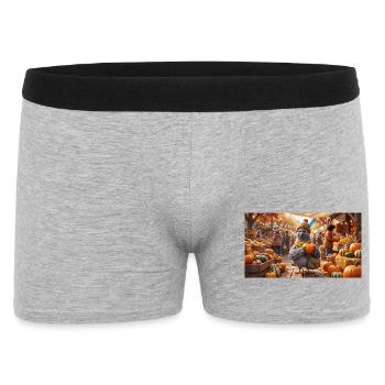 Pigeon mignon avec une citrouille au marché d’automne - Boxer Homme - gris chiné - Devant