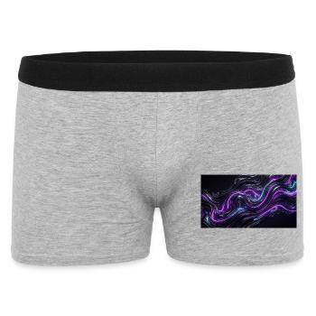 Абстрактные черные волны с неоновыми фиолетовыми и - Men's Boxer Shorts - heather grey - Front