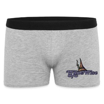 Wild & Wise Witch Hat Logo - Männer Boxer Shorts - Grau meliert - Vorne
