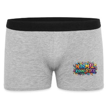 Normal Kann Jeder Graffiti Motiv - Männer Boxer Shorts - Grau meliert - Vorne
