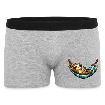 Paresseux dans un hamac avec cocktail - Boxer Homme - gris chiné - Devant