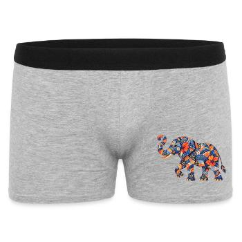 Patchwork Elephant Floral Pattern - Men's Boxer Shorts - heather grey - Front