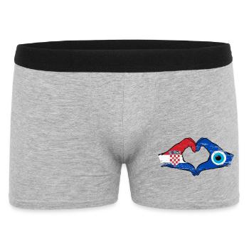 Drapeau Croatie Nazar en forme de cœur utilisé - Boxer Homme - gris chiné - Devant