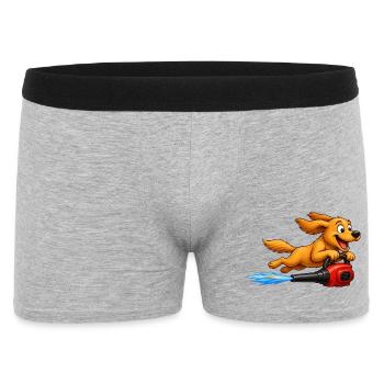 Dog Flying With Leaf Blower Jetpack - Men's Boxer Shorts - heather grey - Front