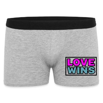 Graphique de citation Love Wins - Boxer Homme - gris chiné - Devant