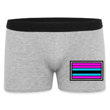 Logo rayé du drapeau de la fierté - Boxer Homme - gris chiné - Devant