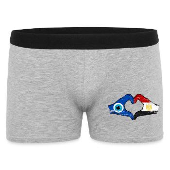 Ägypten Nazar Flagge Hände Herzform used - Männer Boxer Shorts - Grau meliert - Vorne