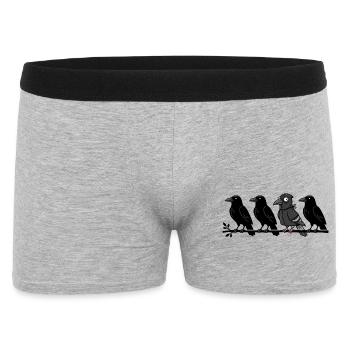 Raben im Umhang Plague-Doctor - Männer Boxer Shorts - Grau meliert - Vorne