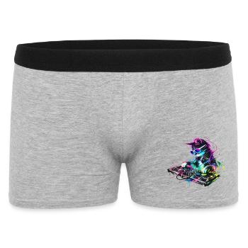 DJ Katze - Männer Boxer Shorts - Grau meliert - Vorne