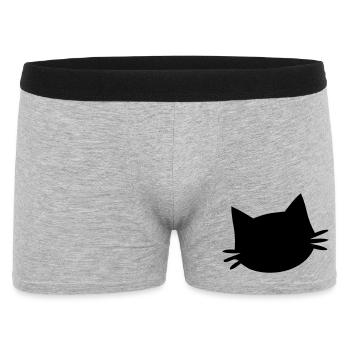 Katzenkopf Silhouette Icon - Männer Boxer Shorts - Grau meliert - Vorne