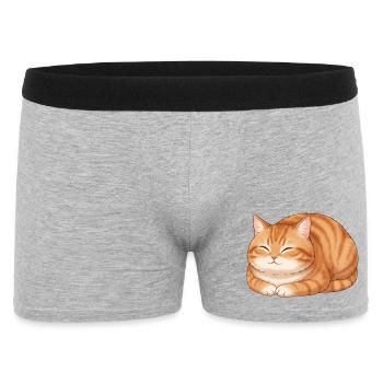 Rote Katze - Männer Boxer Shorts - Grau meliert - Vorne