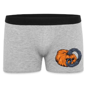 Shy Pumpkin - Kürbislaterne - Männer Boxer Shorts - Grau meliert - Vorne