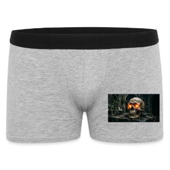 Halloween für alle  - Männer Boxer Shorts - Grau meliert - Vorne