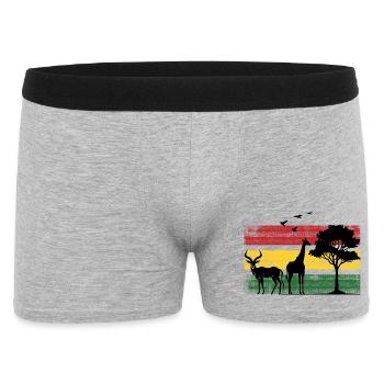 Afrika Safaritour Tiere Africa Five Urlaub - Männer Boxer Shorts - Grau meliert - Vorne